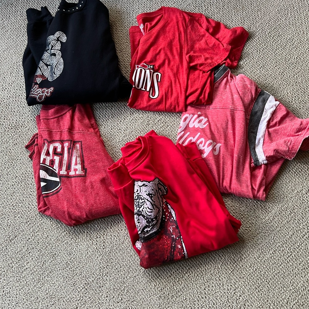 UGA Red and Black Graphic Sweatshirts and T-shirts